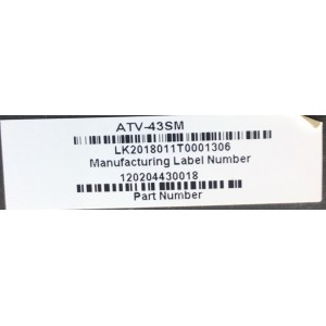 MAIN FUENTE PARA TV ATVIO / NUMERO DE PARTE LK2018011T0001306 / CV950XH-A42 / 120204430018 / MODELO ATV-43SM